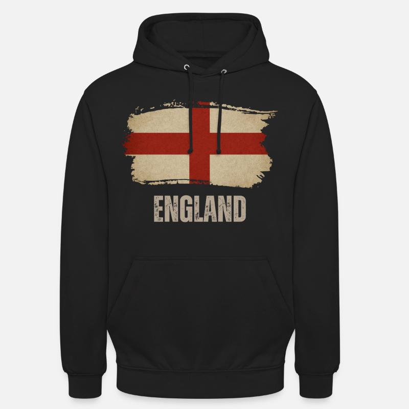Drapeau de l’Angleterre, fabriqué en Angleterre - Sweat-shirt à capuche unisexe - noir