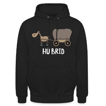 Hübrid - Unisex Hoodie - Schwarz - Vorne - Alina (178cm) & Michal (187cm)