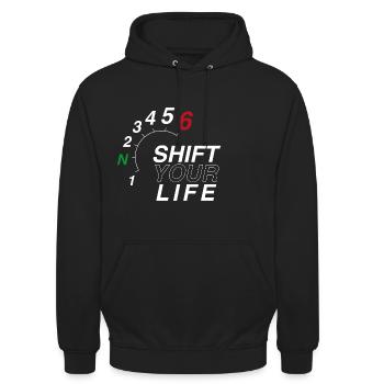 Shift Gear - Moto - Unisex Hoodie - black - Front - Alina (178cm) & Michal (187cm)