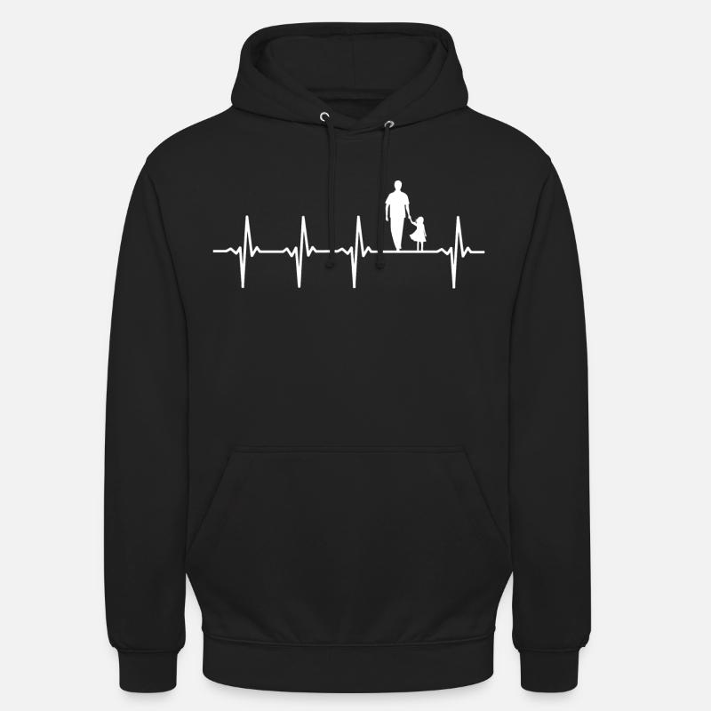 Padre e figlia heartbeat padre e figlia - Felpa con cappuccio unisex - nero