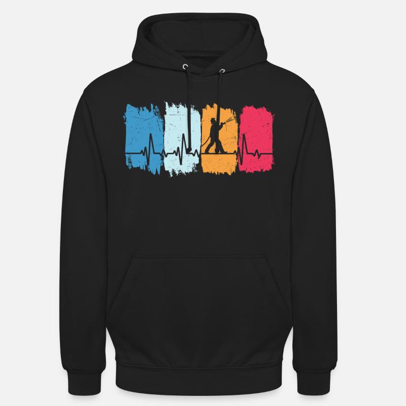 Pompier Retro Heartbeat Pompier - Sweat-shirt à capuche unisexe - noir