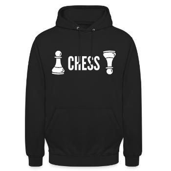 Schach - Unisex Hoodie - Schwarz - Vorne - Alina (178cm) & Michal (187cm)