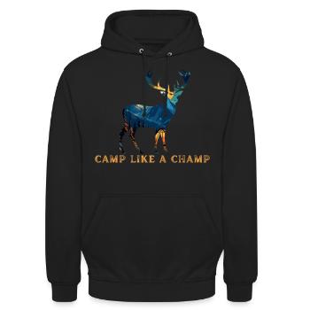 camp like a champ - Unisex Hoodie - black - Front - Alina (178cm) & Michal (187cm)