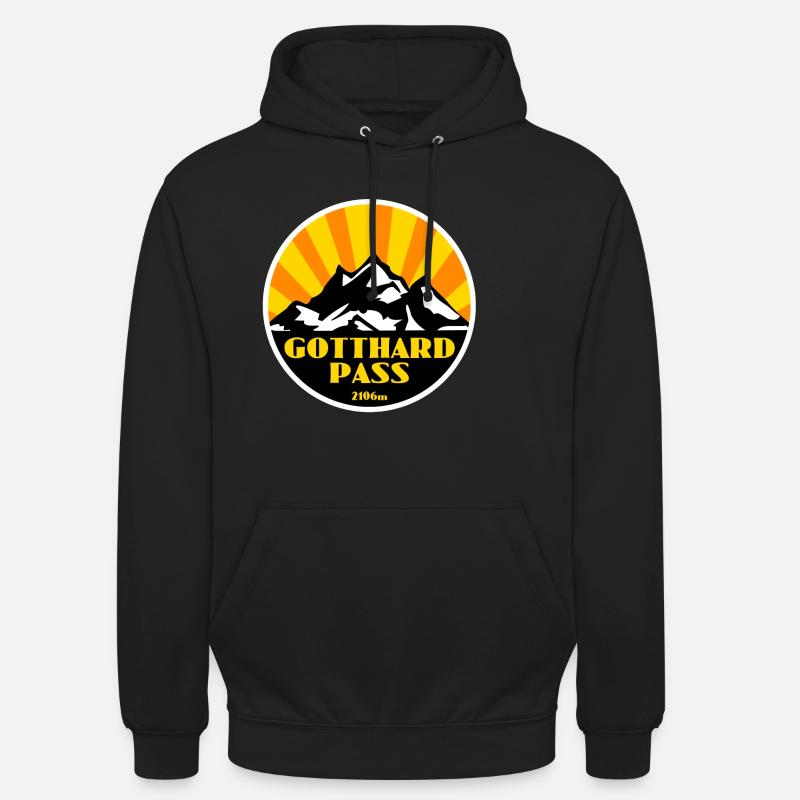 Col du Saint-Gothard - Sweat-shirt à capuche unisexe - noir