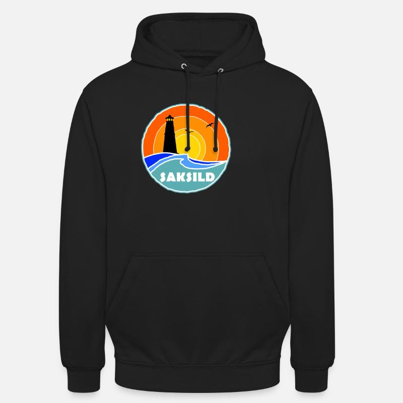 Phare de Saksild, Danemark - Sweat-shirt à capuche unisexe - noir