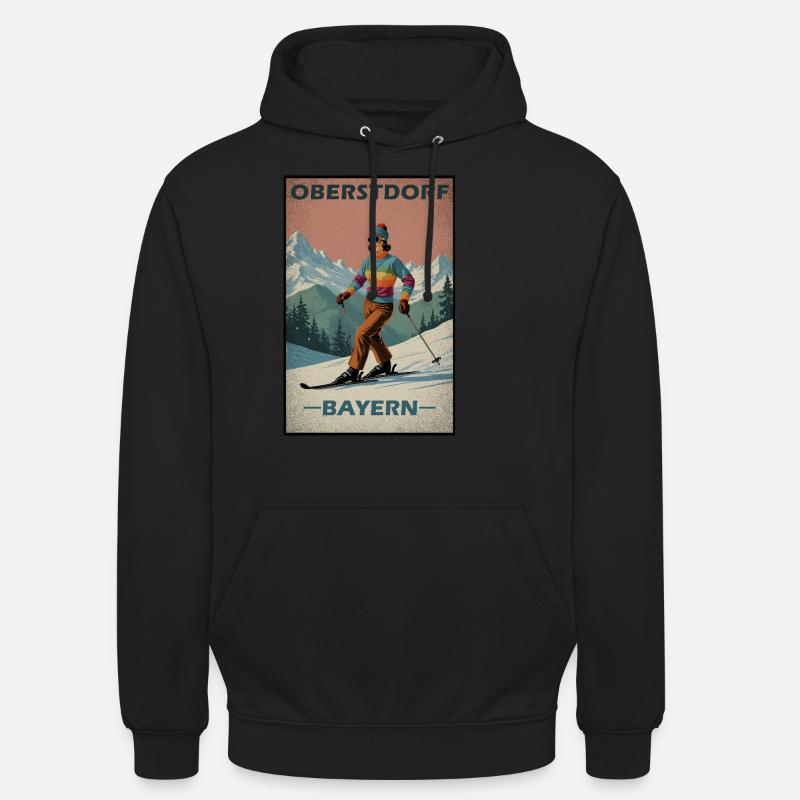 Oberstdorf Ski Alpes - Sweat-shirt à capuche unisexe - noir