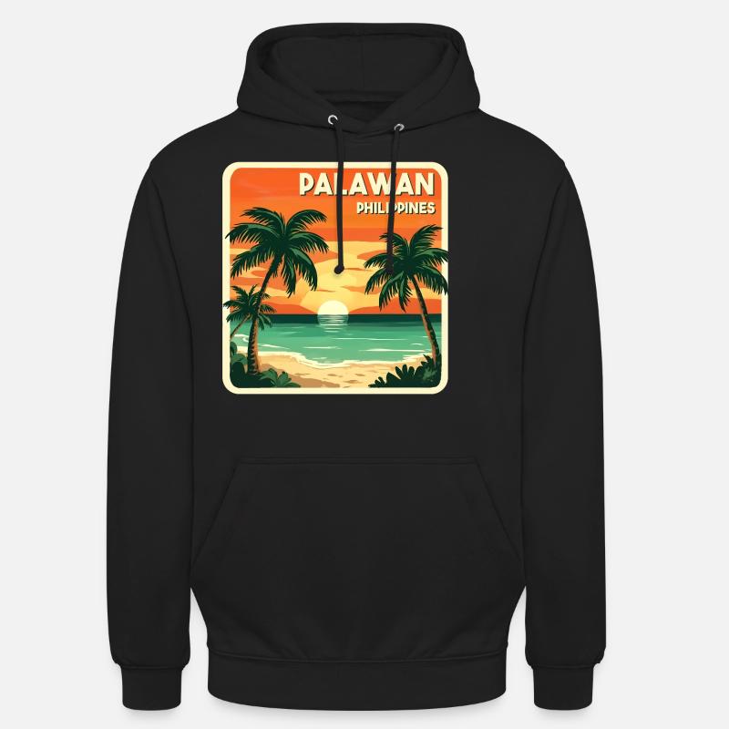 Palawan, Philippines - Sweat-shirt à capuche unisexe - noir