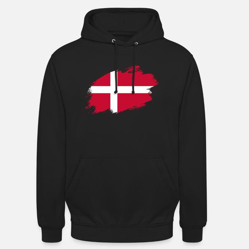 Danemark drapeau danois Drapeau - Sweat-shirt à capuche unisexe - noir