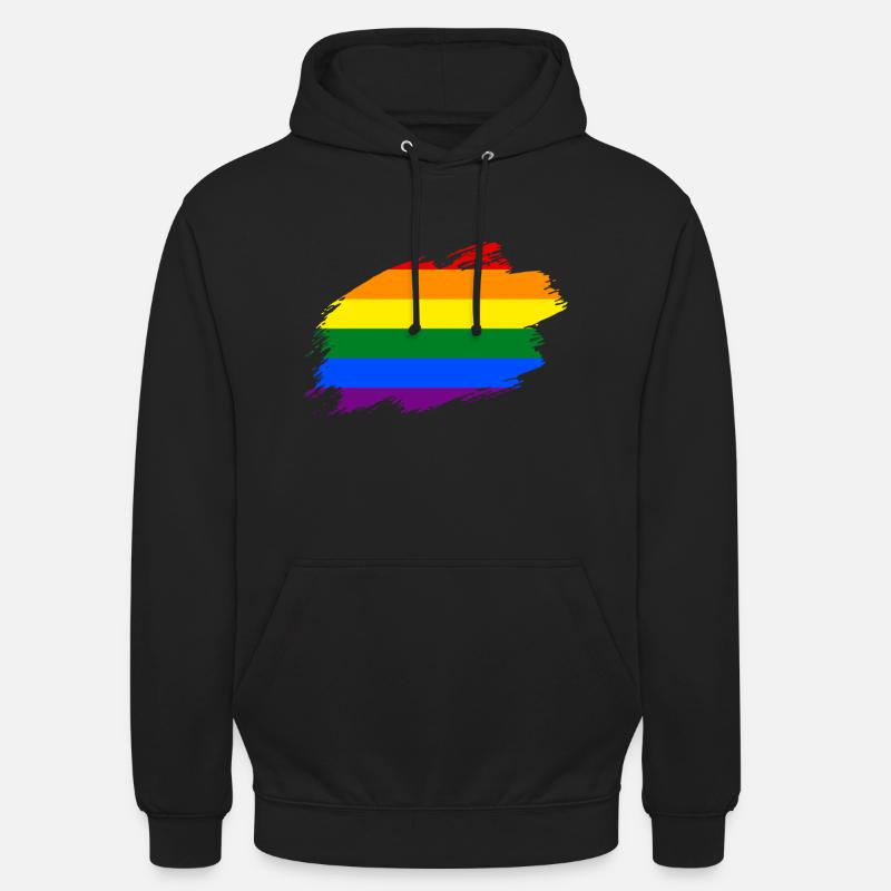 Arc-en-ciel Drapeau drapeau drapeau LGBT - Sweat-shirt à capuche unisexe - noir