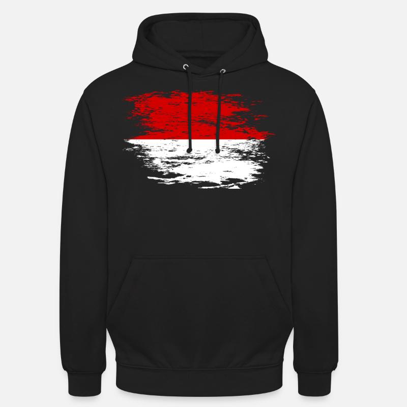 Drapeau indonésien utilisé - Sweat-shirt à capuche unisexe - noir