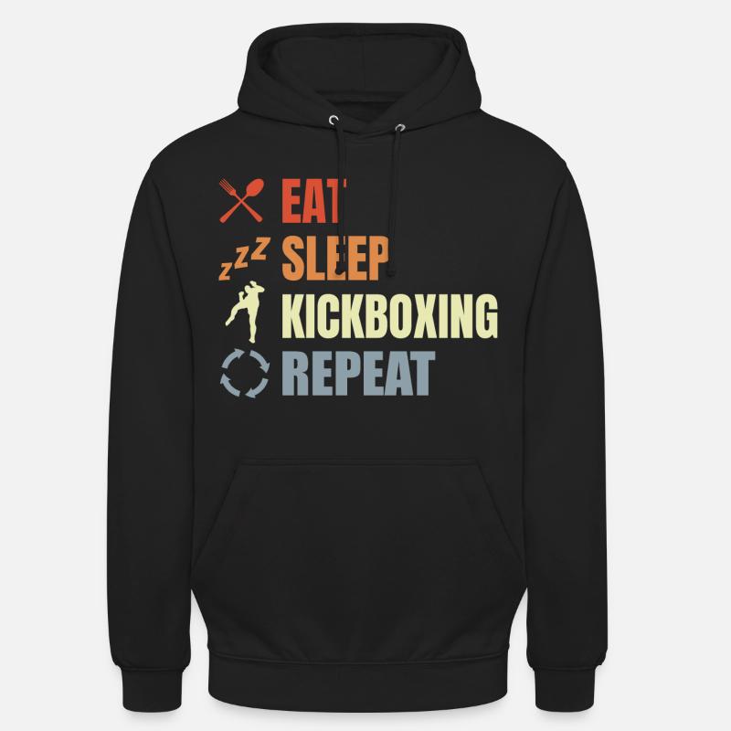 Manger du sommeil Kickbox Répéter - Sweat-shirt à capuche unisexe - noir