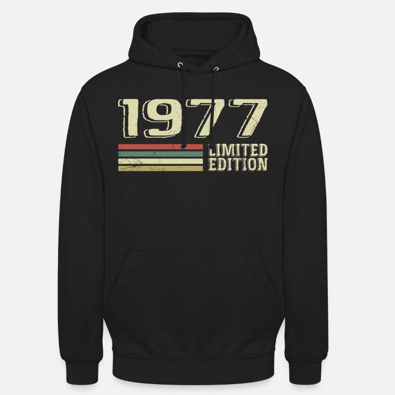 Nées en 1977 anniversaire 1977 Vintage 1977 - Sweat-shirt à capuche unisexe - noir
