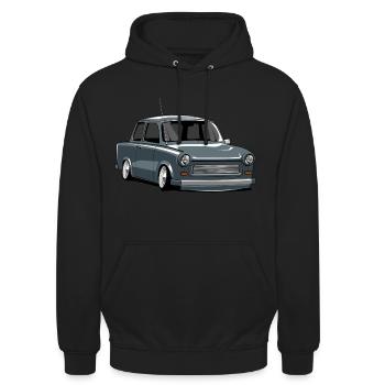 Carton bas - Sweat-shirt à capuche unisexe - noir - Devant - Alina (178cm) & Michal (187cm)