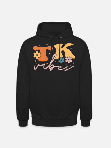 TK Vibes Wildflower Retro Teacher Daisy Kid - Unisex Hoodie - black