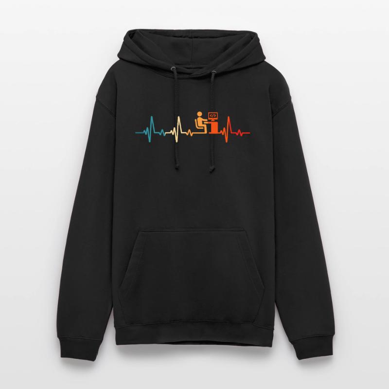 Programmierer Retro Herzschlag Informatiker code Unisex Hoodie