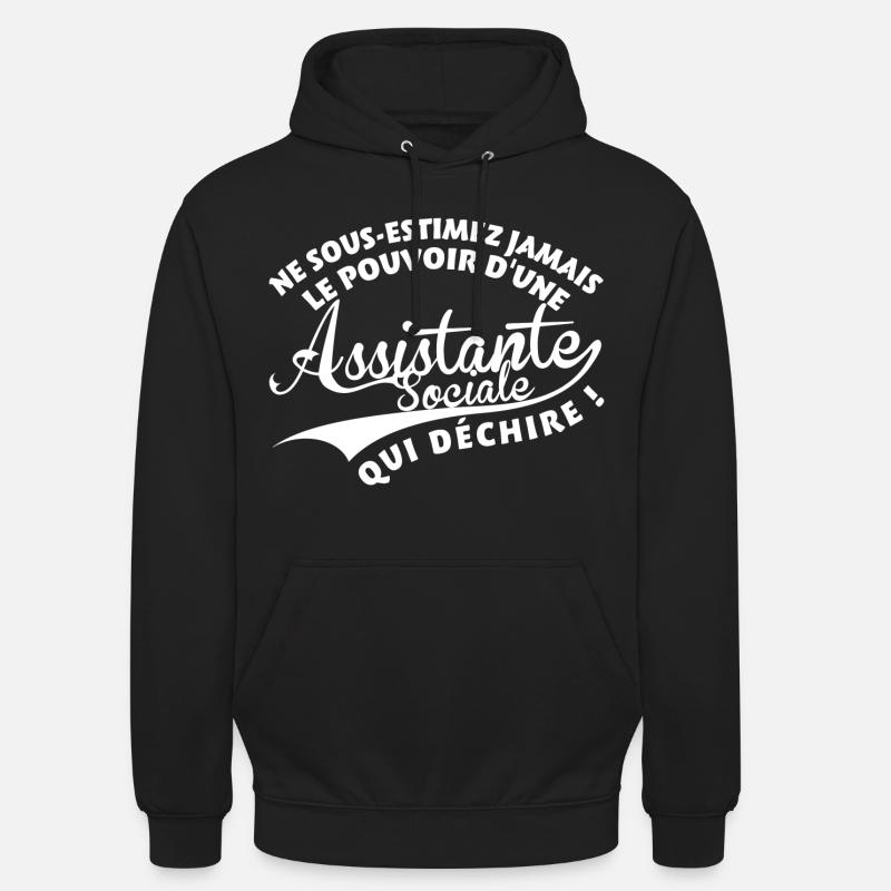 Assistante Sociale qui déchire - Sweat-shirt à capuche unisexe - noir