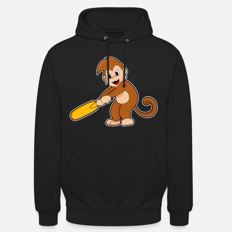 Monkey Cricket Cricket Bat - Sweat-shirt à capuche unisexe - noir