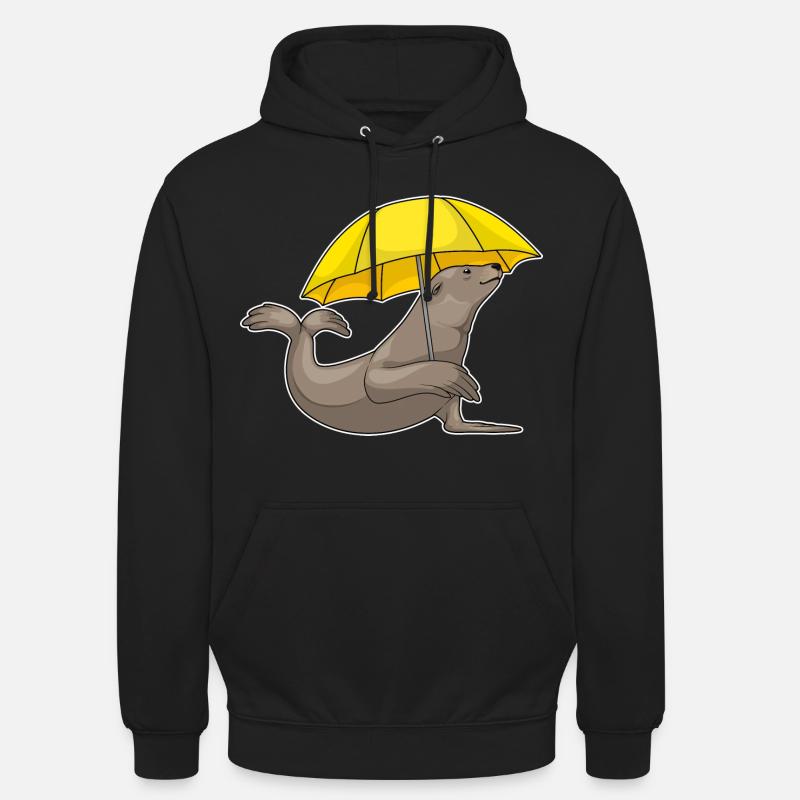 Parapluie de phoque - Sweat-shirt à capuche unisexe - noir