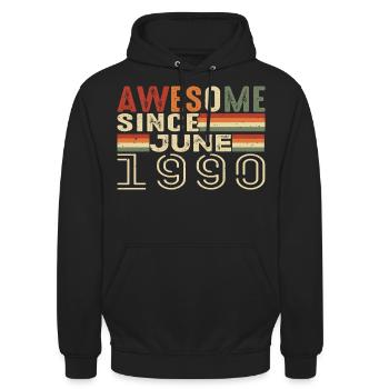 June 1990 Original 1990 Jubilee 1990 June 1990 - Unisex Hoodie - black - Front - Alina (178cm) & Michal (187cm)