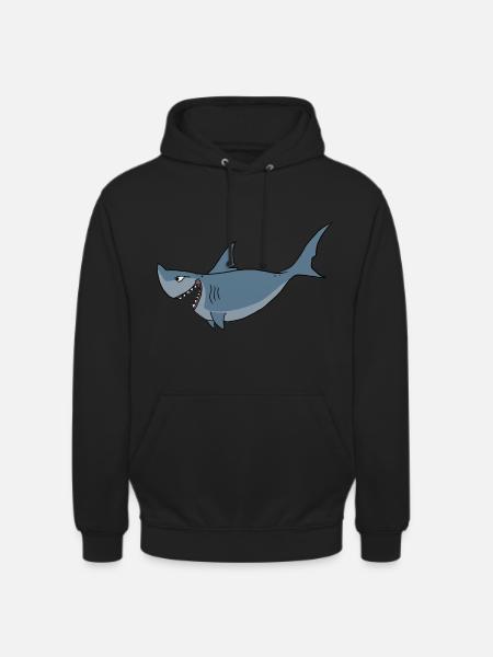 Shark shark ocean comic cartoon - Unisex Hoodie - black