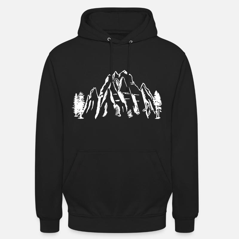 Montagnes, montagnes - Sweat-shirt à capuche unisexe - noir