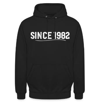 Légendaire depuis 1982 cadeau d’anniversaire 1982 - Sweat-shirt à capuche unisexe - noir - Devant - Alina (178cm) & Michal (187cm)