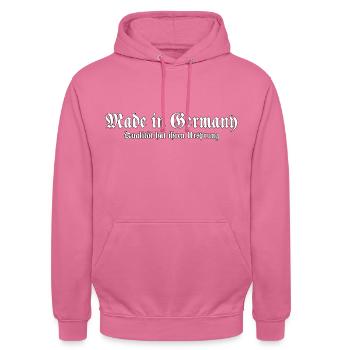 Made in Germany Deutschland Patriot Heimat - Unisex Hoodie - Pink - Vorne - Alina (178cm) & Michal (187cm)