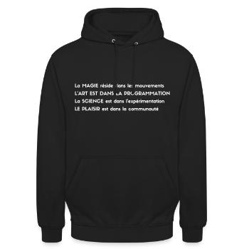 Design PHRASES Motivantes - Sweat-shirt à capuche unisexe - noir - Devant - Alina (178cm) & Michal (187cm)