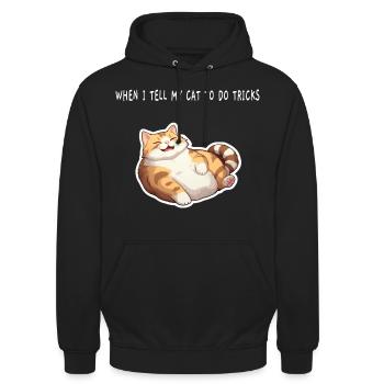 Astuces de chat - Sweat-shirt à capuche unisexe - noir - Devant - Alina (178cm) & Michal (187cm)