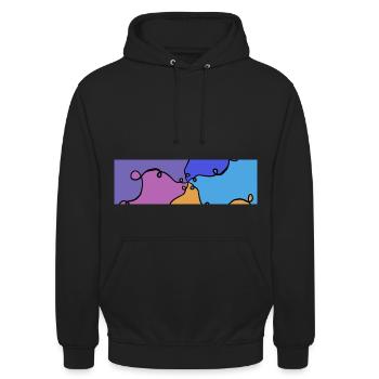 Bunte Ranken - Unisex Hoodie - Schwarz - Vorne - Alina (178cm) & Michal (187cm)