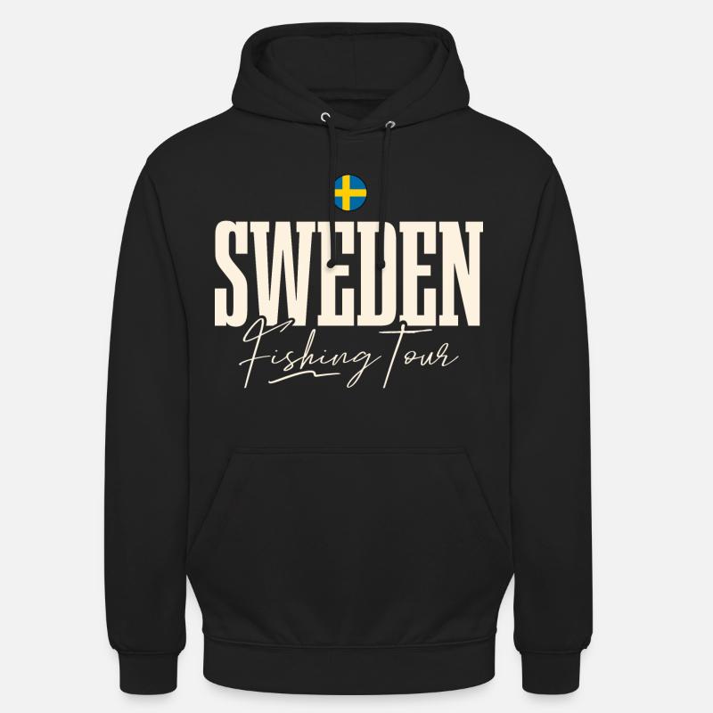 Excursion de pêche en Suède - Sweat-shirt à capuche unisexe - noir