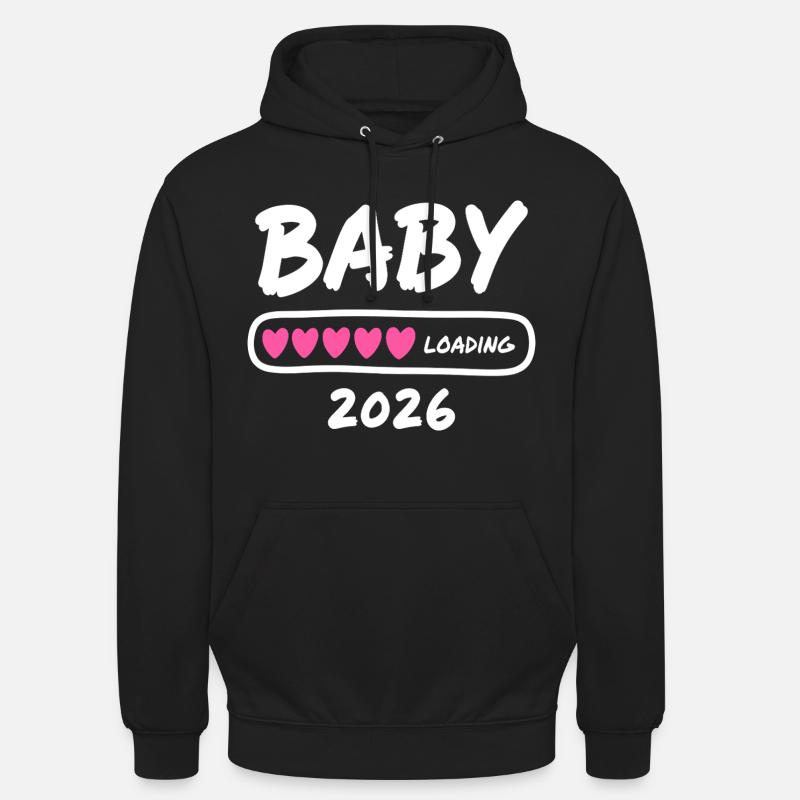Baby Loading 2026 Schwangerschaft Eltern - Unisex Hoodie - Schwarz