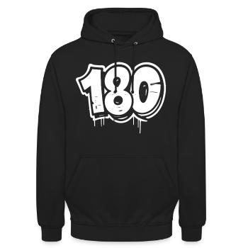 180 Dartsport Profi Outfit Volltreffer - Unisex Hoodie - Schwarz - Vorne - Alina (178cm) & Michal (187cm)