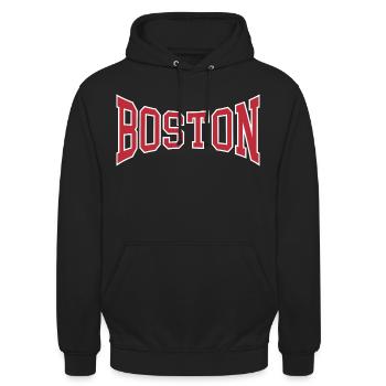 Boston - Unisex Hoodie - Schwarz - Vorne - Alina (178cm) & Michal (187cm)