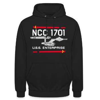 Star Trek The Original Series NCC-1701 - Sweat-shirt à capuche unisexe - noir - Devant - Alina (178cm) & Michal (187cm)