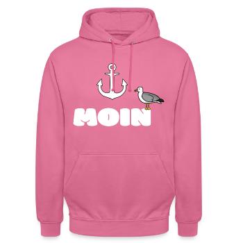 MOIN Möwe - Unisex Hoodie - Pink - Vorne - Alina (178cm) & Michal (187cm)