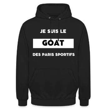 Je suis le goat des paris sportifs - Sweat-shirt à capuche unisexe - noir - Devant - Alina (178cm) & Michal (187cm)