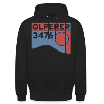 Olperer Nordgrat Brücke Überschreitung Wanderung - Unisex Hoodie - Schwarz - Vorne - Alina (178cm) & Michal (187cm)