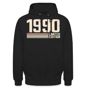 1990 Vintage 1990 Birthday 1990 Retro 1990 - Unisex Hoodie - black - Front - Alina (178cm) & Michal (187cm)