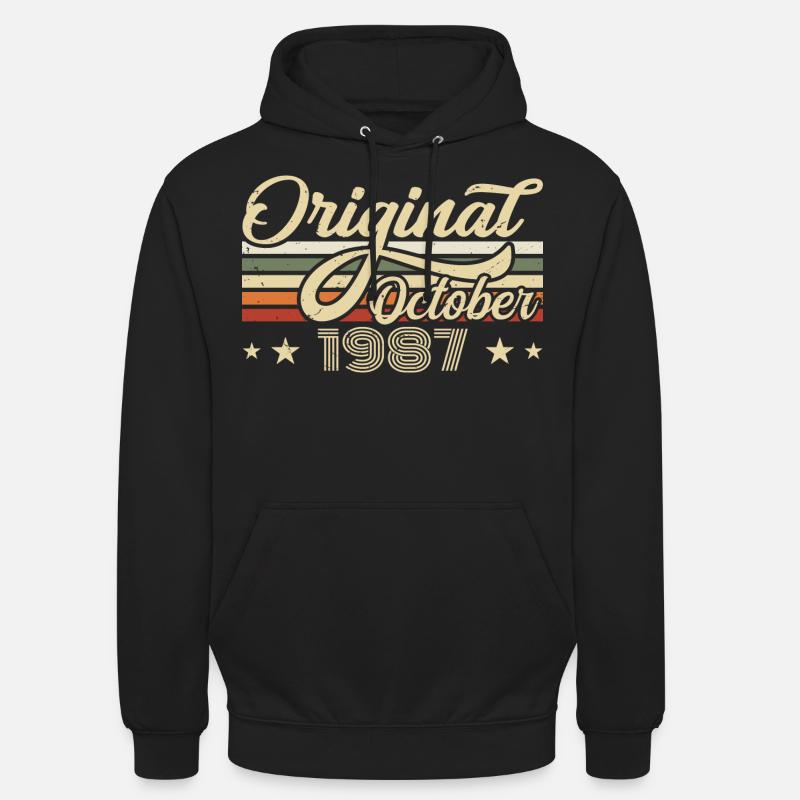 Octobre 1987 Anniversaire en Octobre - Octobre 1987 - Sweat-shirt à capuche unisexe - noir