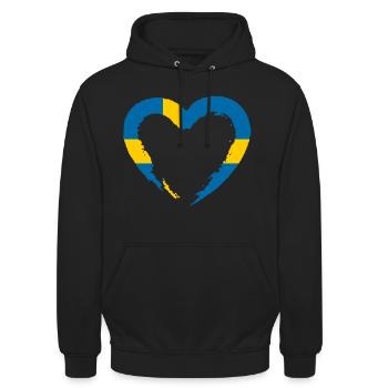 Suède - Sweat-shirt à capuche unisexe - noir - Devant - Alina (178cm) & Michal (187cm)