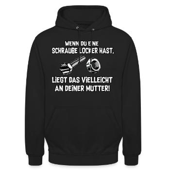 Schraube locker - Unisex Hoodie - Schwarz - Vorne - Alina (178cm) & Michal (187cm)
