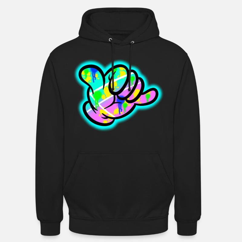 Explosion des couleurs du graffiti Shaka - Sweat-shirt à capuche unisexe - noir