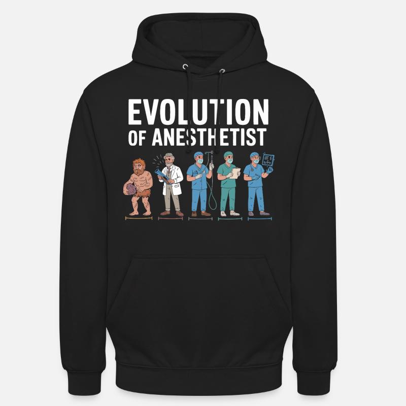 Illustration de l'évolution des anesthésistes - Sweat-shirt à capuche unisexe - noir