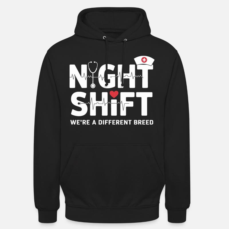 NachtSchicht Herzpfleger – Race différente - Sweat-shirt à capuche unisexe - noir