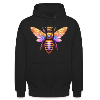 Queen Bee Bienenkönigin - Unisex Hoodie - black - Front - Alina (178cm) & Michal (187cm)