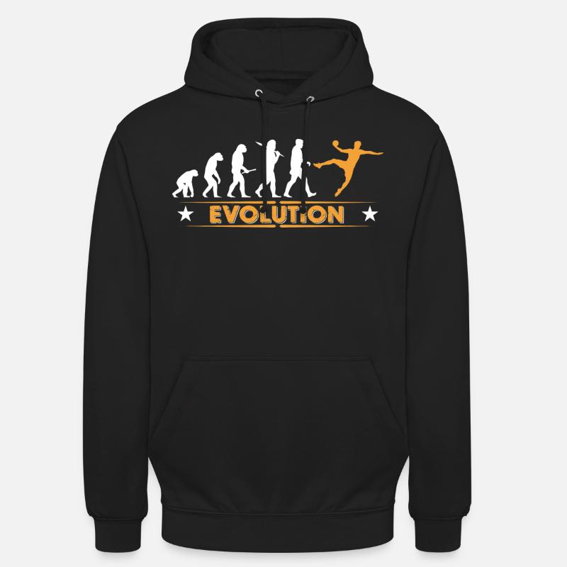 Handball Evolution - orange/weiss - Unisex Hoodie - Schwarz