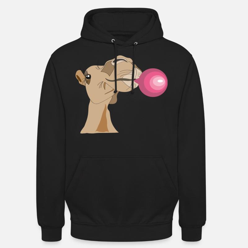Kameldame mit Kaugummi - Unisex Hoodie - Schwarz