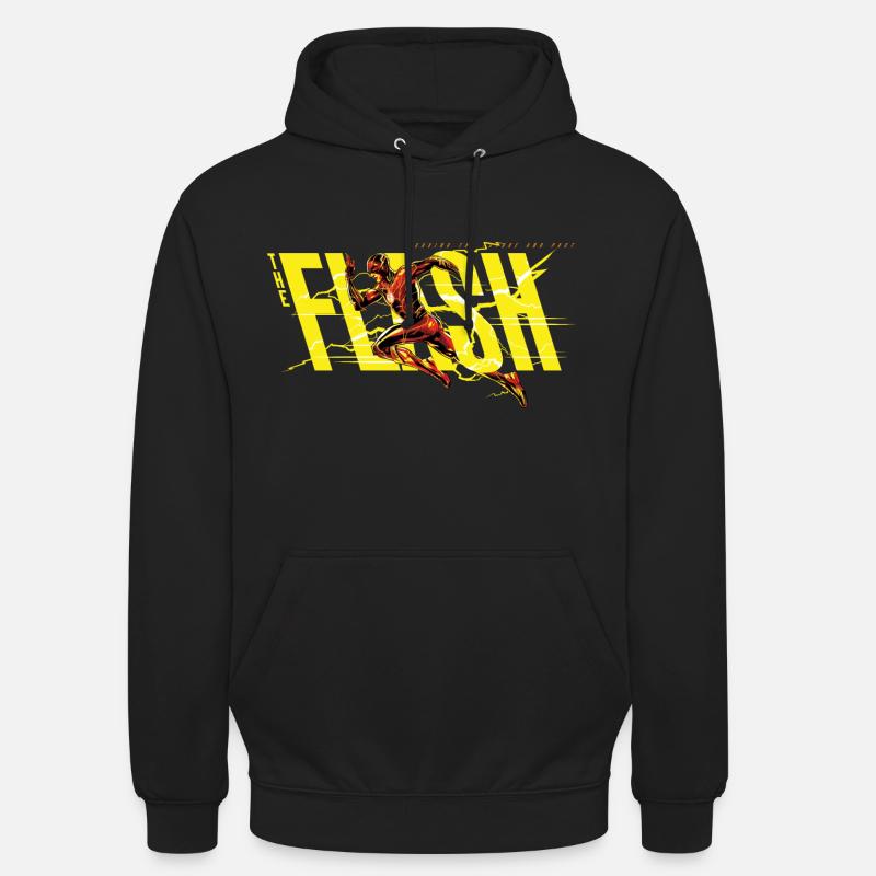 Il logo Flash Runs Yellow - Felpa con cappuccio unisex - nero