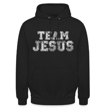 Team Jesus - Unisex Hoodie - Schwarz - Vorne - Alina (178cm) & Michal (187cm)